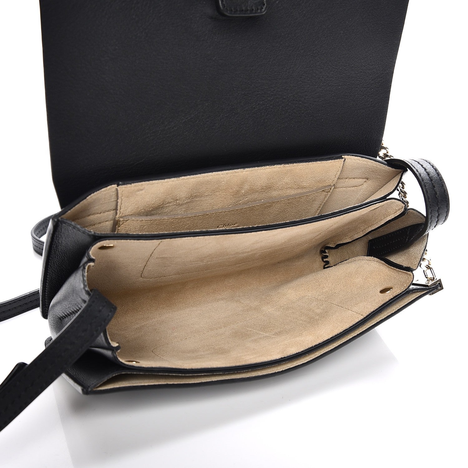 Chloe Suede Calfskin Small Faye Shoulder Bag Black 5 of 8