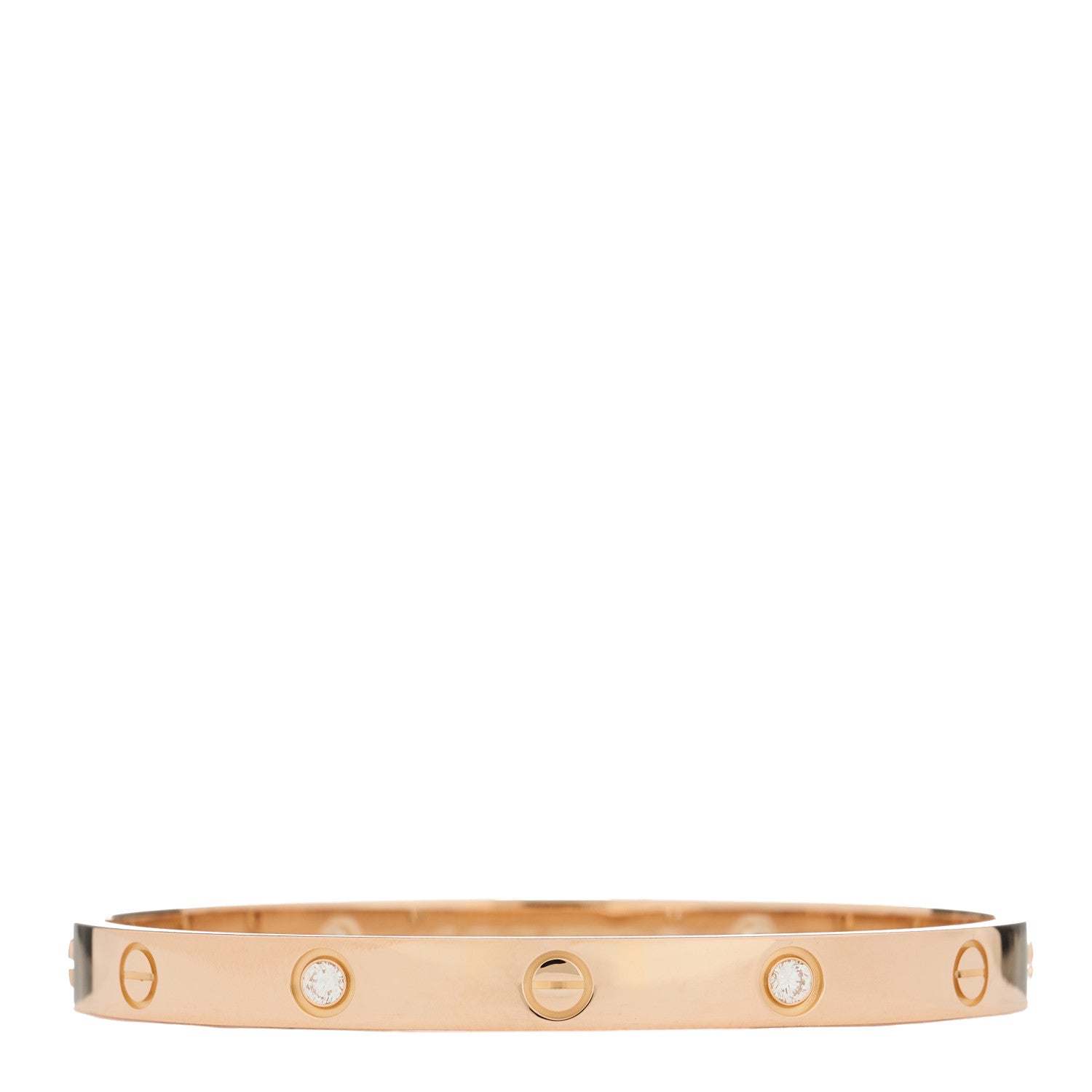 Cartier 18K Pink Gold 4 Diamond LOVE Bracelet 18 2 of 13