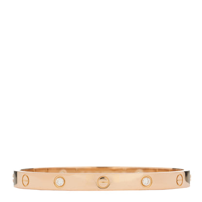 Cartier 18K Pink Gold 4 Diamond LOVE Bracelet 18 2 of 13