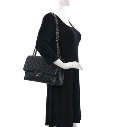 Chanel Caviar Quilted Jumbo Double Flap Black 2 of 17