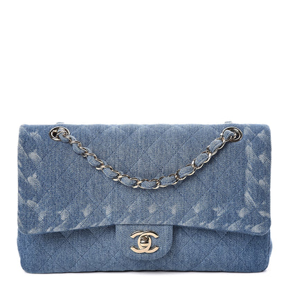 Chanel Denim Quilted Medium Double Flap Blue 1 of 9