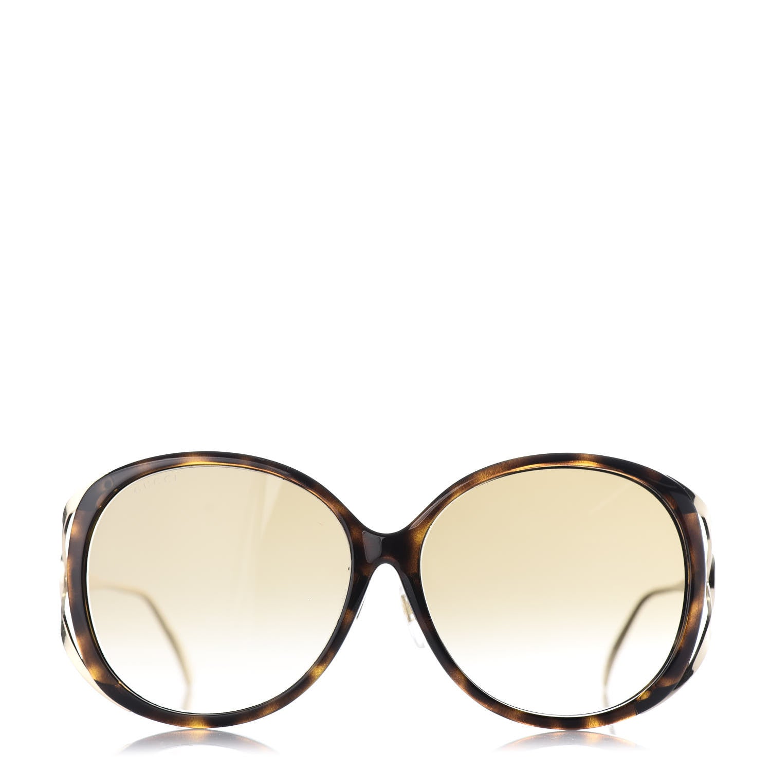 Gucci Acetate Round Frame Injected GG0226SK Sunglasses Tortoise 2 of 8
