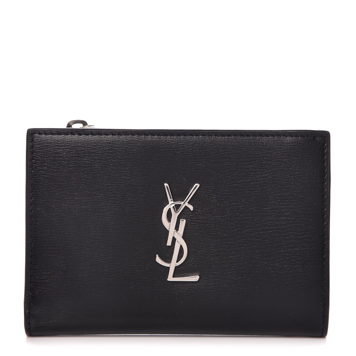 Calfskin Fragments Flap Wallet Black
