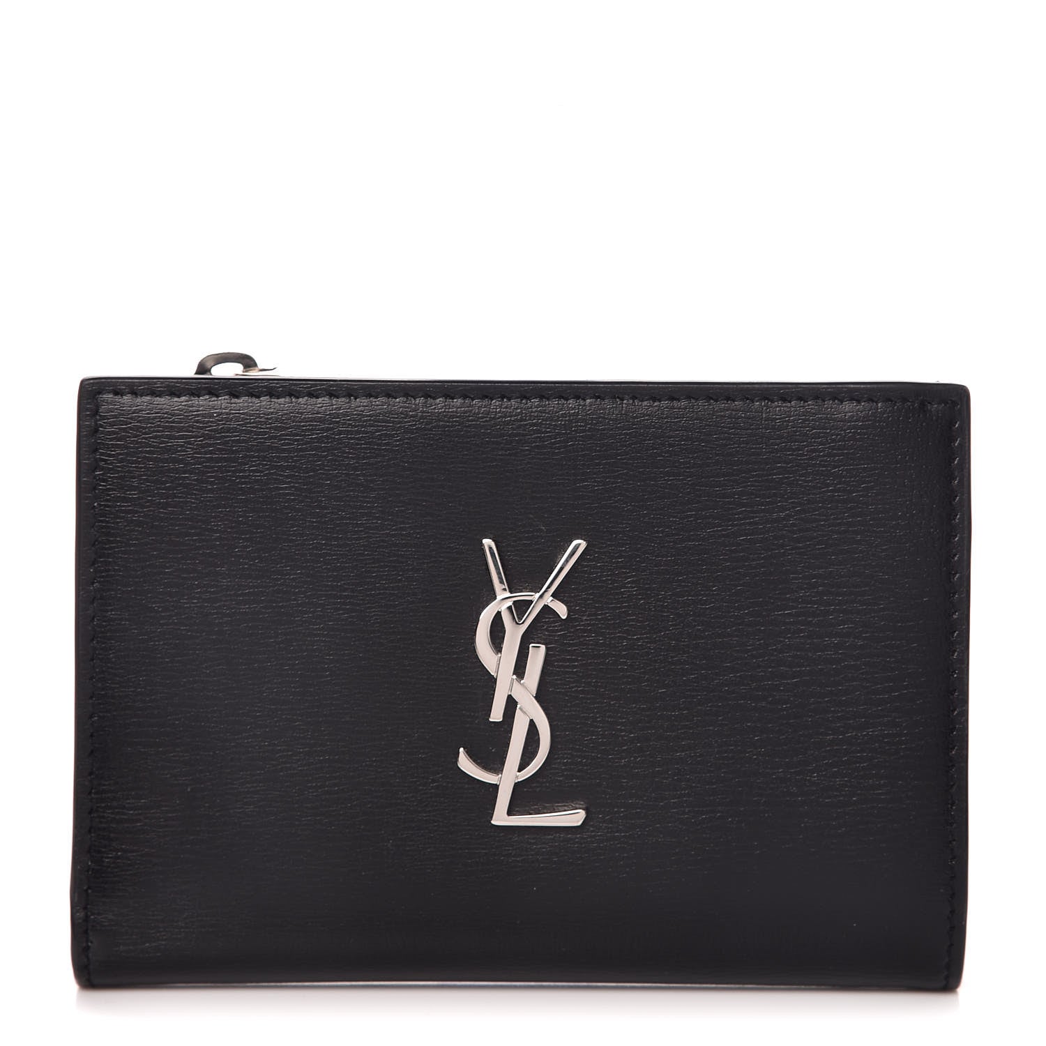 Saint Laurent Calfskin Fragments Flap Wallet Black 1 of 10