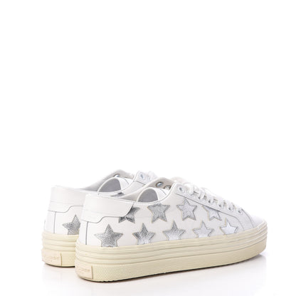 Saint Laurent Calfskin Star Court Sneakers 37.5 White Argent 4 of 11