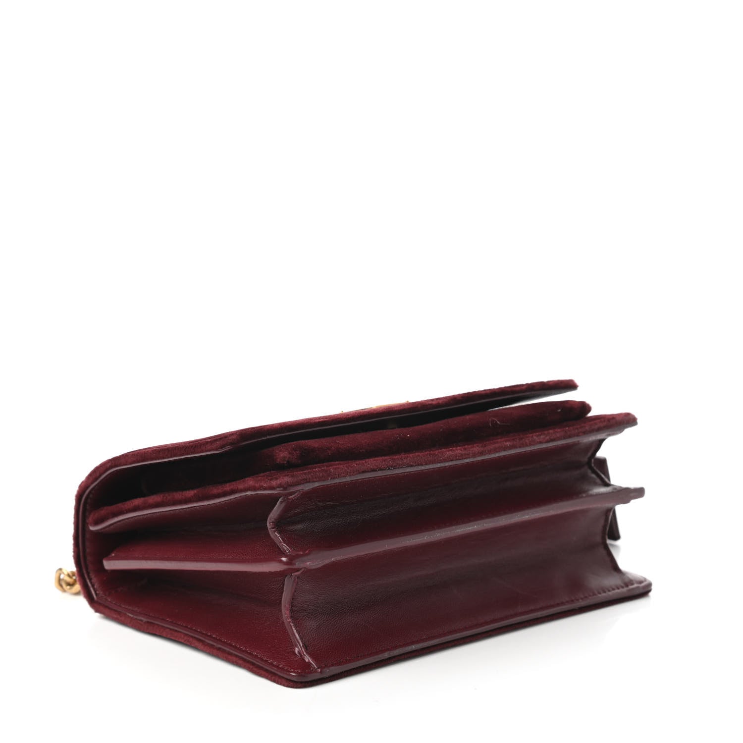 Saint Laurent Velvet Small Monogram Sunset Burgundy 5 of 11