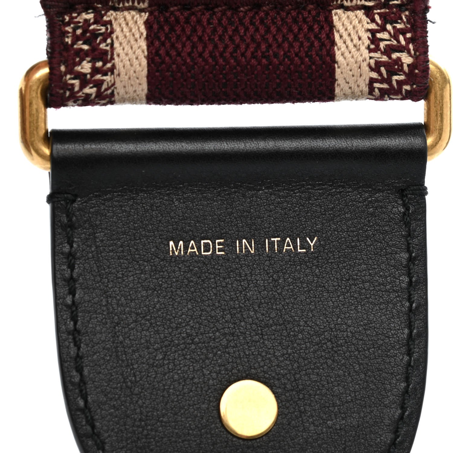 Christian Dior Canvas Embroidered Shoulder Strap Burgundy 3 of 4