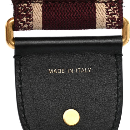 Christian Dior Canvas Embroidered Shoulder Strap Burgundy 3 of 4