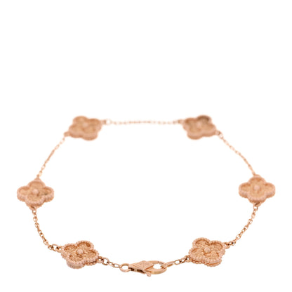 Van Cleef & Arpels 18K Rose Gold 6 Motifs Sweet Alhambra Bracelet 2 of 6