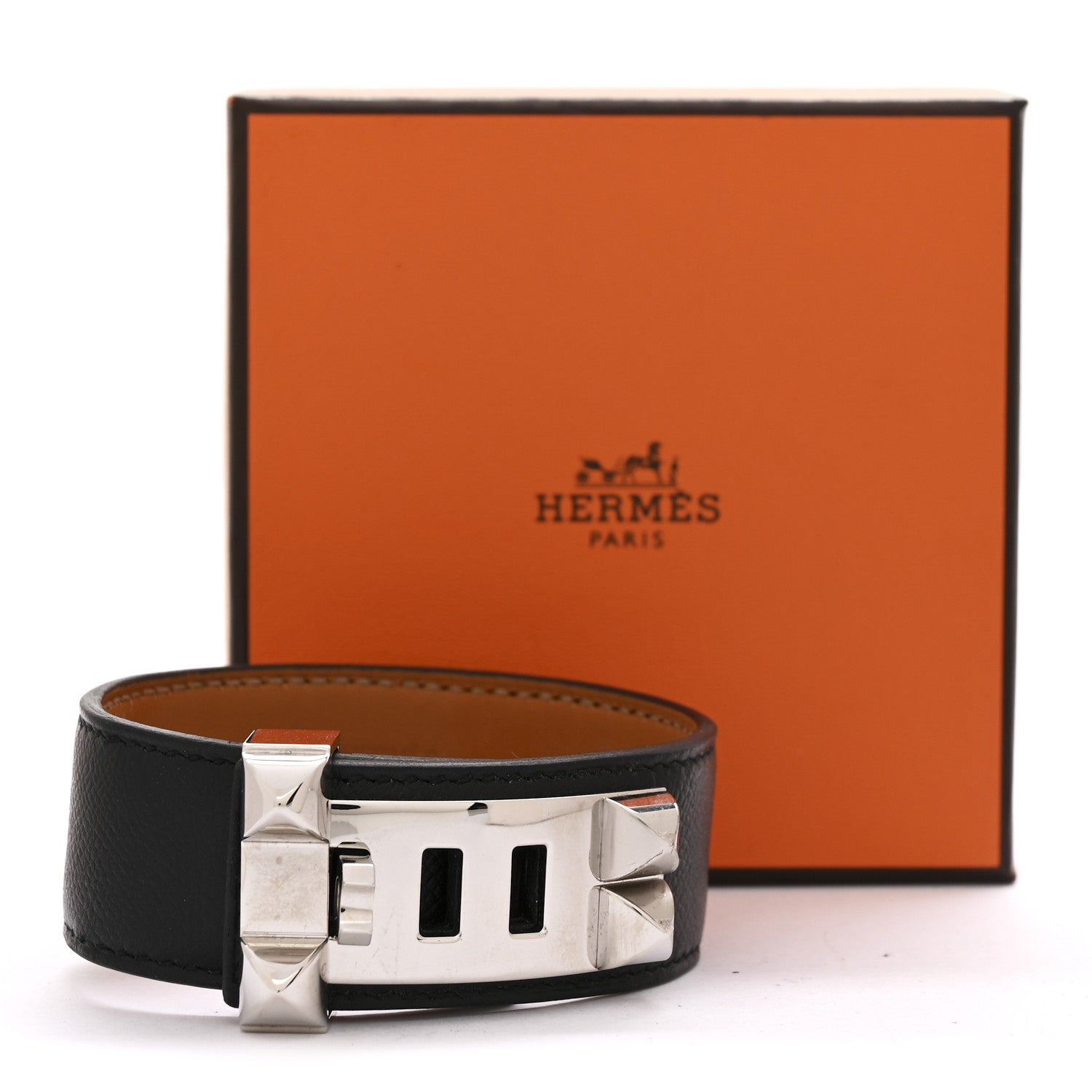 Hermes Madame Calfskin Collier De Chien CDC 24 Bracelet T3 Black 7 of 7