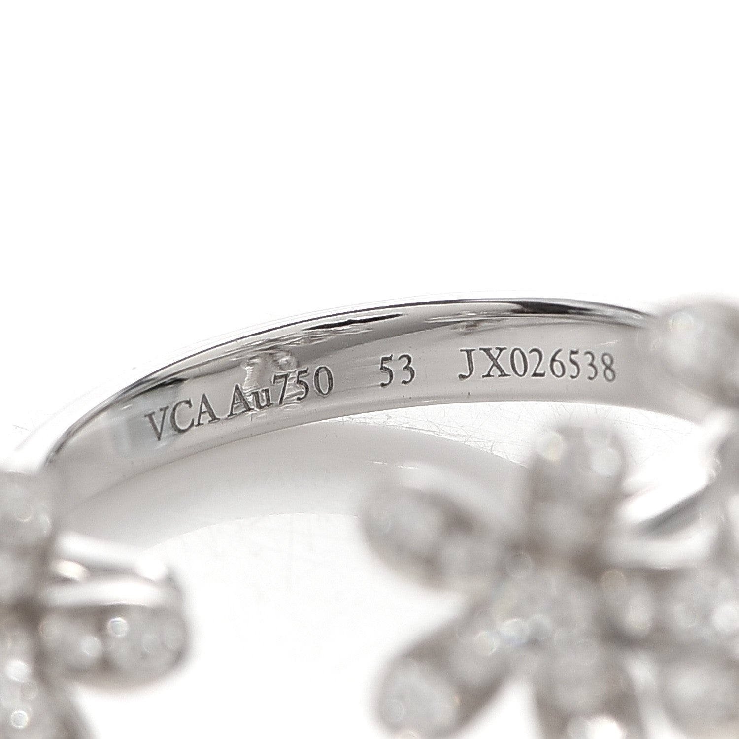 Van Cleef & Arpels 18K White Gold Diamond Socrate Between The Finger Ring 53 6.5 4 of 4