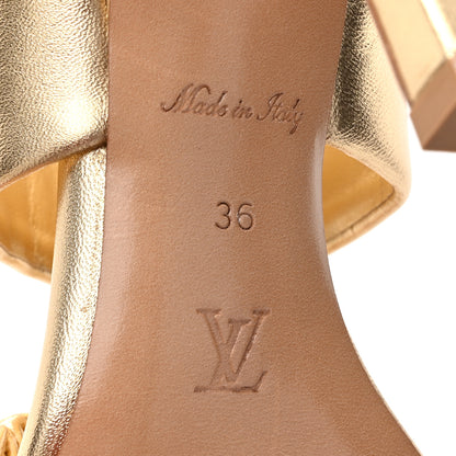 Louis Vuitton Metallic Lambskin Drapy Heel Mules 36 Gold 7 of 9