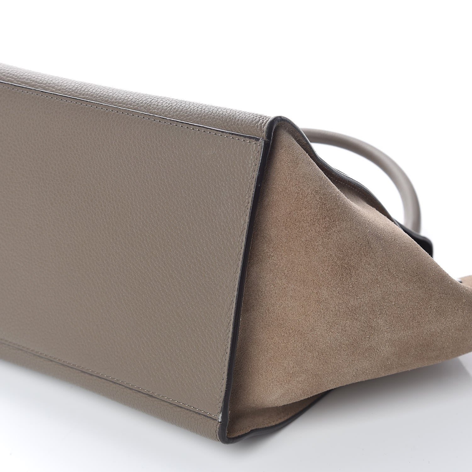Celine Drummed Calfskin Suede Medium Trapeze Taupe 12 of 16