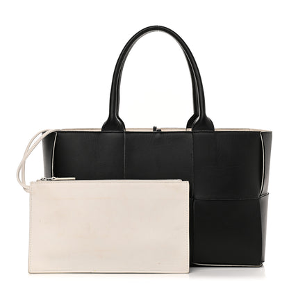 Bottega Veneta Nappa Maxi Intrecciato Small Arco Tote Black White 1 of 18