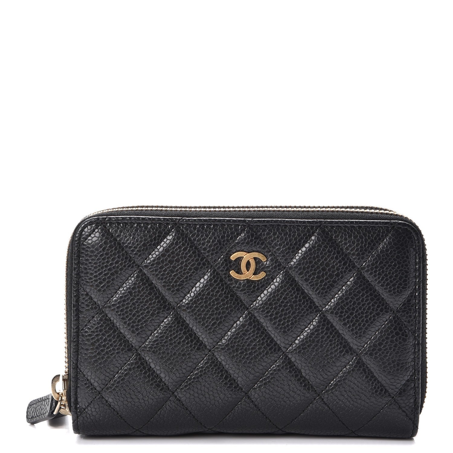 Chanel Caviar Quilted Large Zip Around Wallet Black 1 of 12