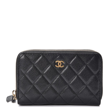 Chanel Caviar Quilted Large Zip Around Wallet Black 1 of 12