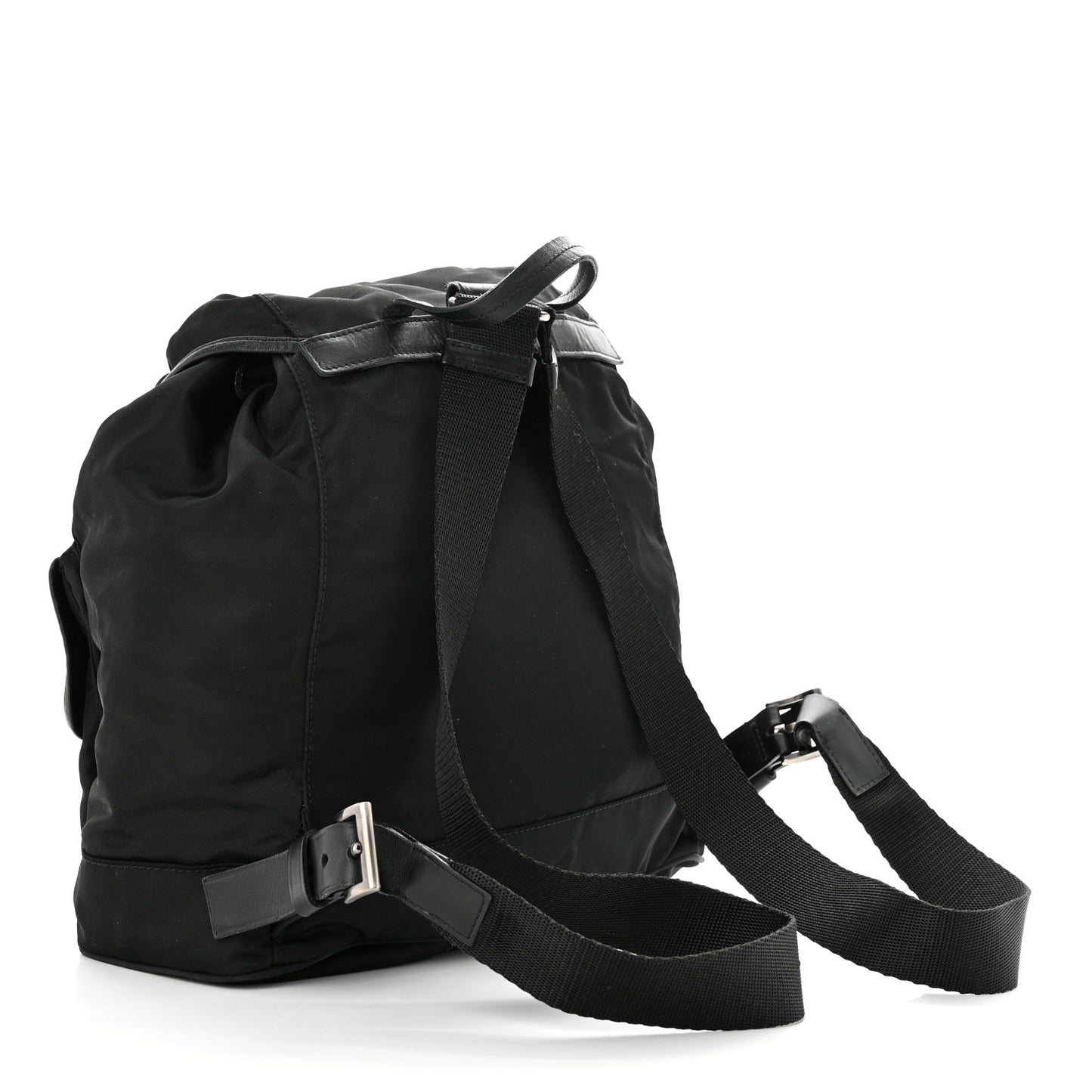 Tessuto Nylon Calfskin Medium Backpack Black