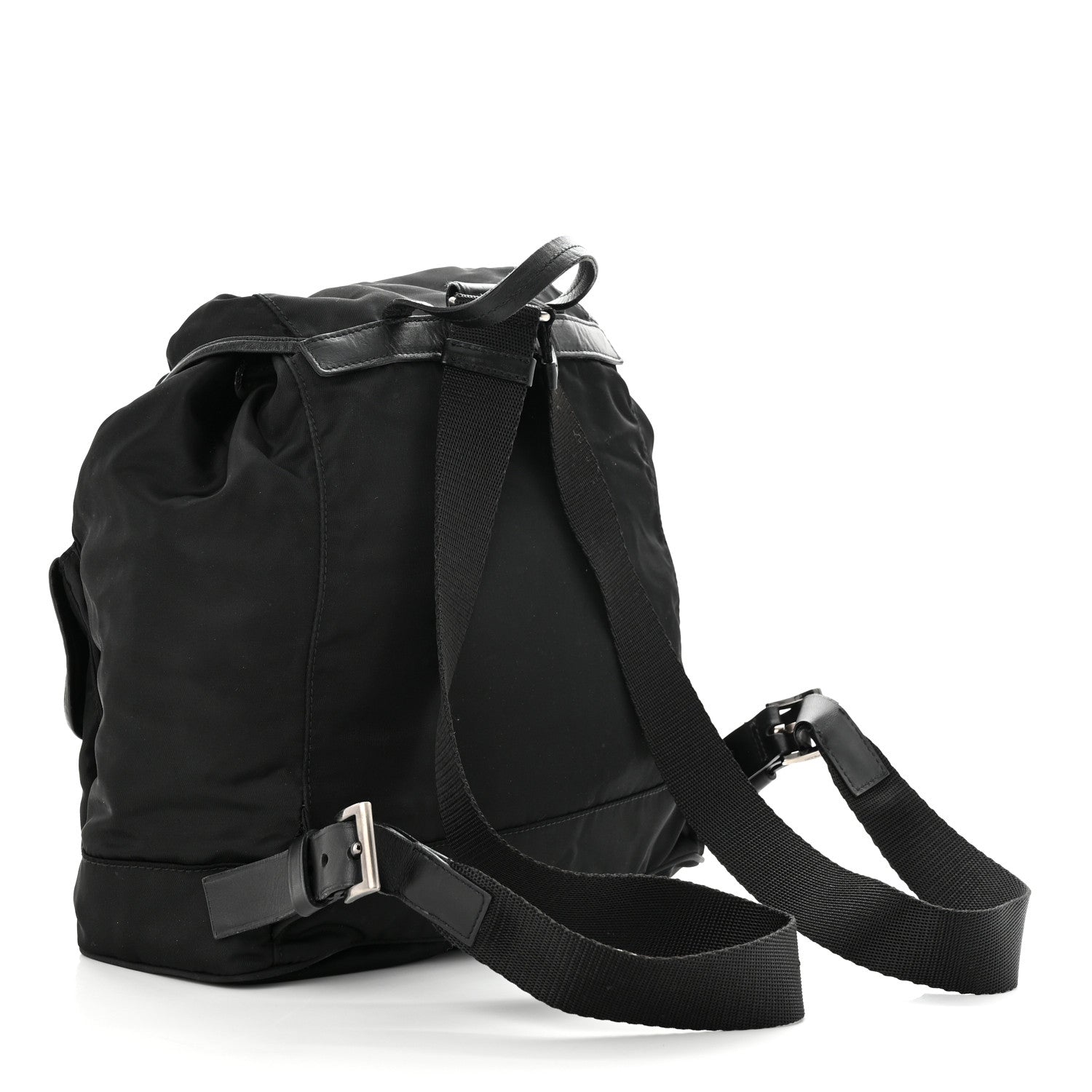 Prada Tessuto Nylon Calfskin Medium Backpack Black 3 of 12