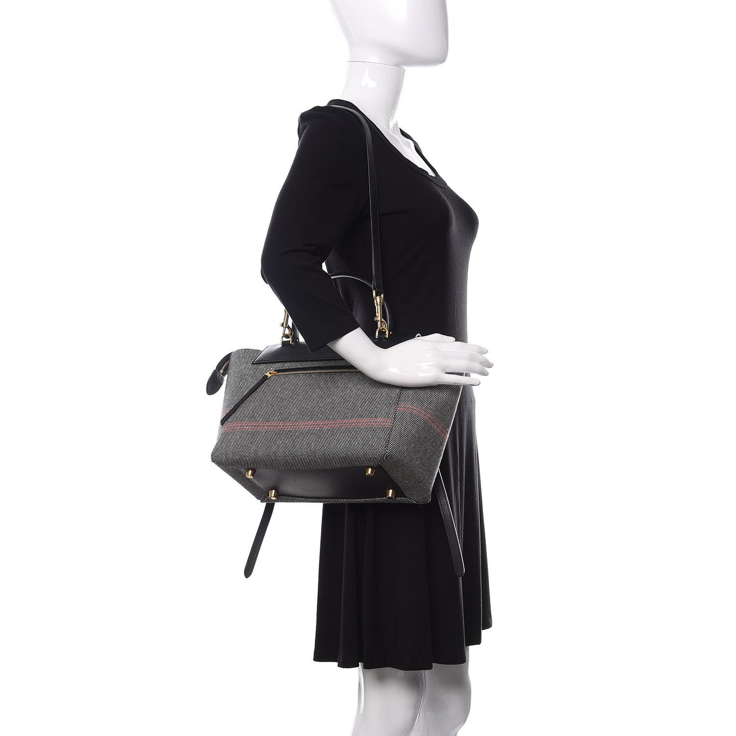 Cotton Canvas Calfskin Mini Belt Bag Black