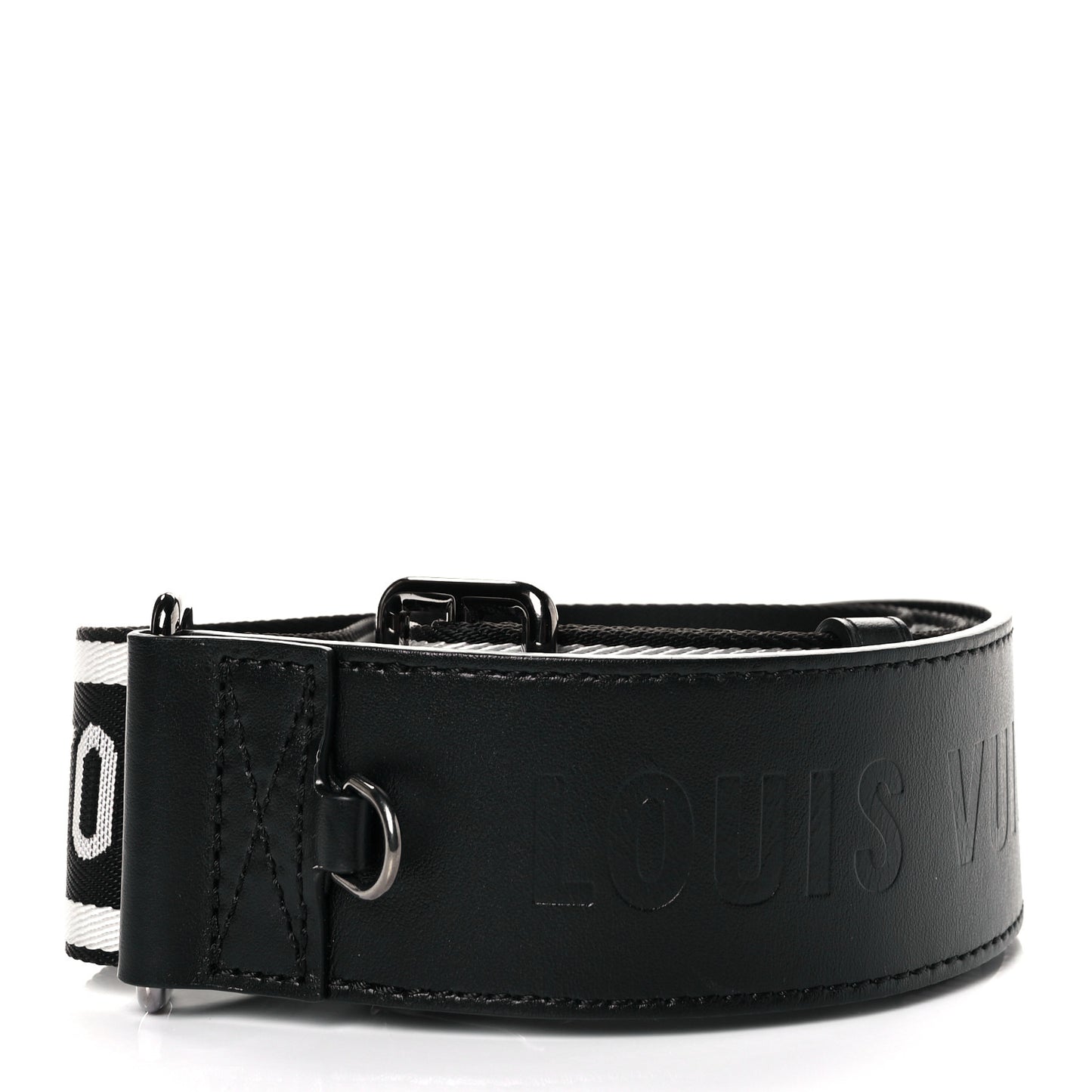 Nylon Jacquard Sporty Bandouliere Shoulder Strap Black