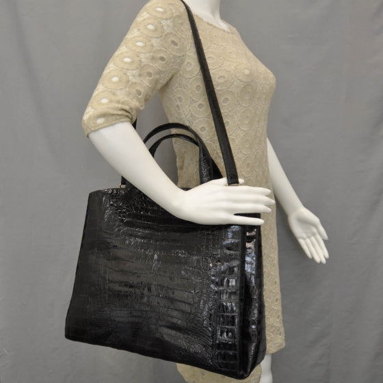 Crocodile Tote Black