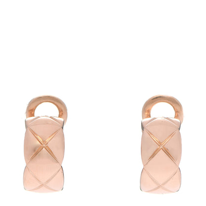 Chanel 18K Beige Gold Coco Crush Hoop Earrings 1 of 4
