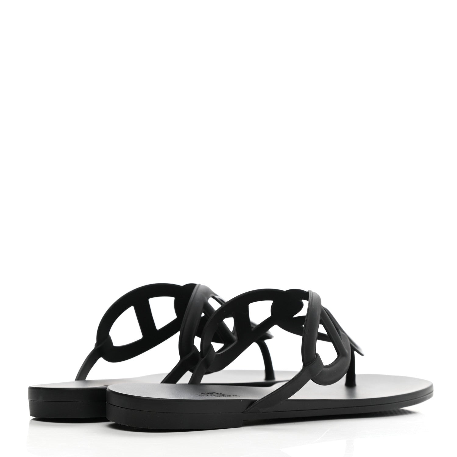 Hermes Rubber Womens Egerie Sandals 41 Black 4 of 10