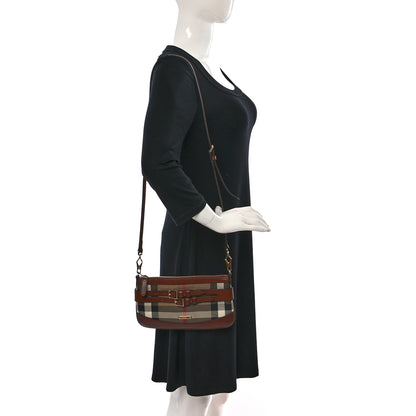Burberry House Check Bridle Calfskin Peyton Crossbody Dark Tan 2 of 12