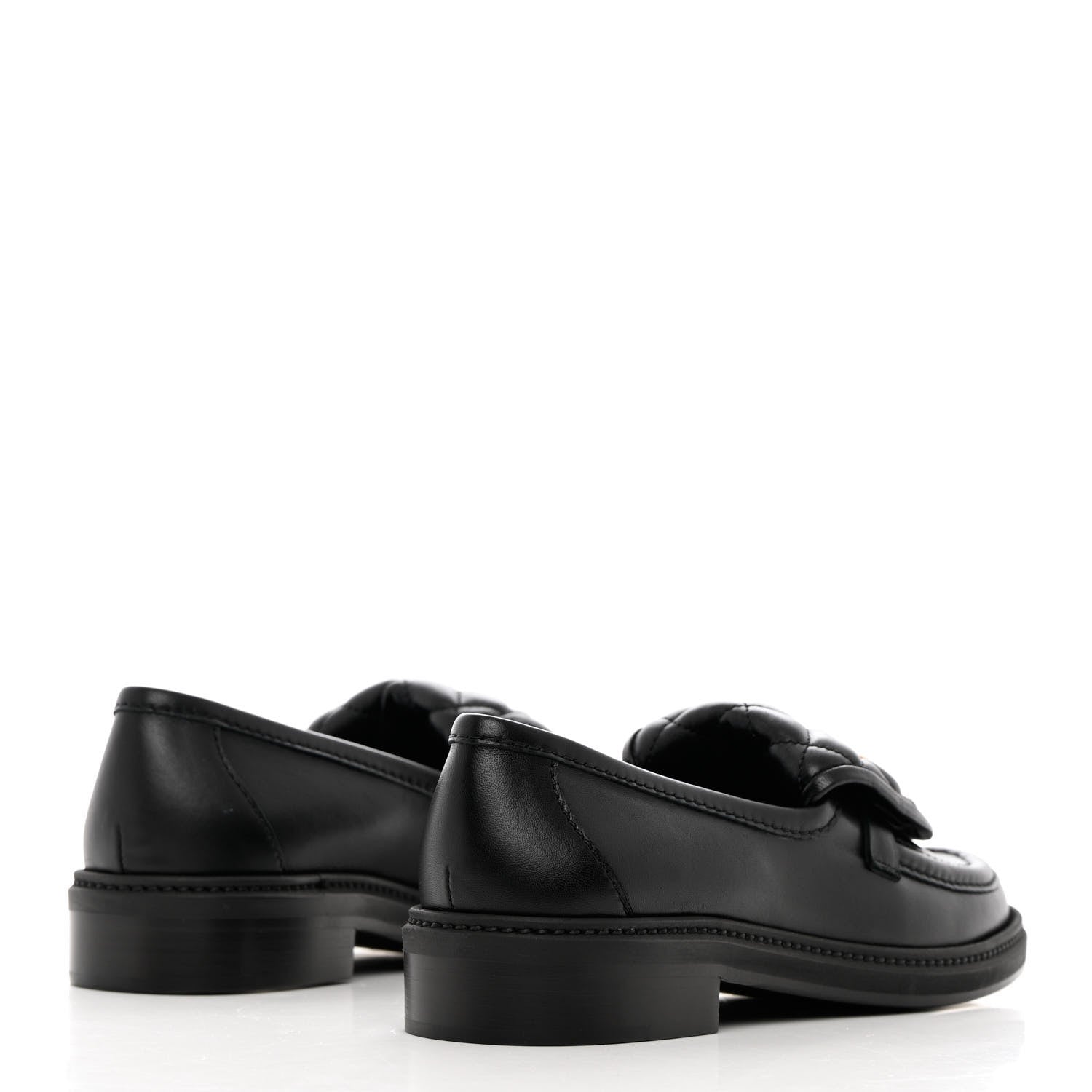Chanel Lambskin Quilted CC Turnlock Loafers 37.5 Black 4 of 11