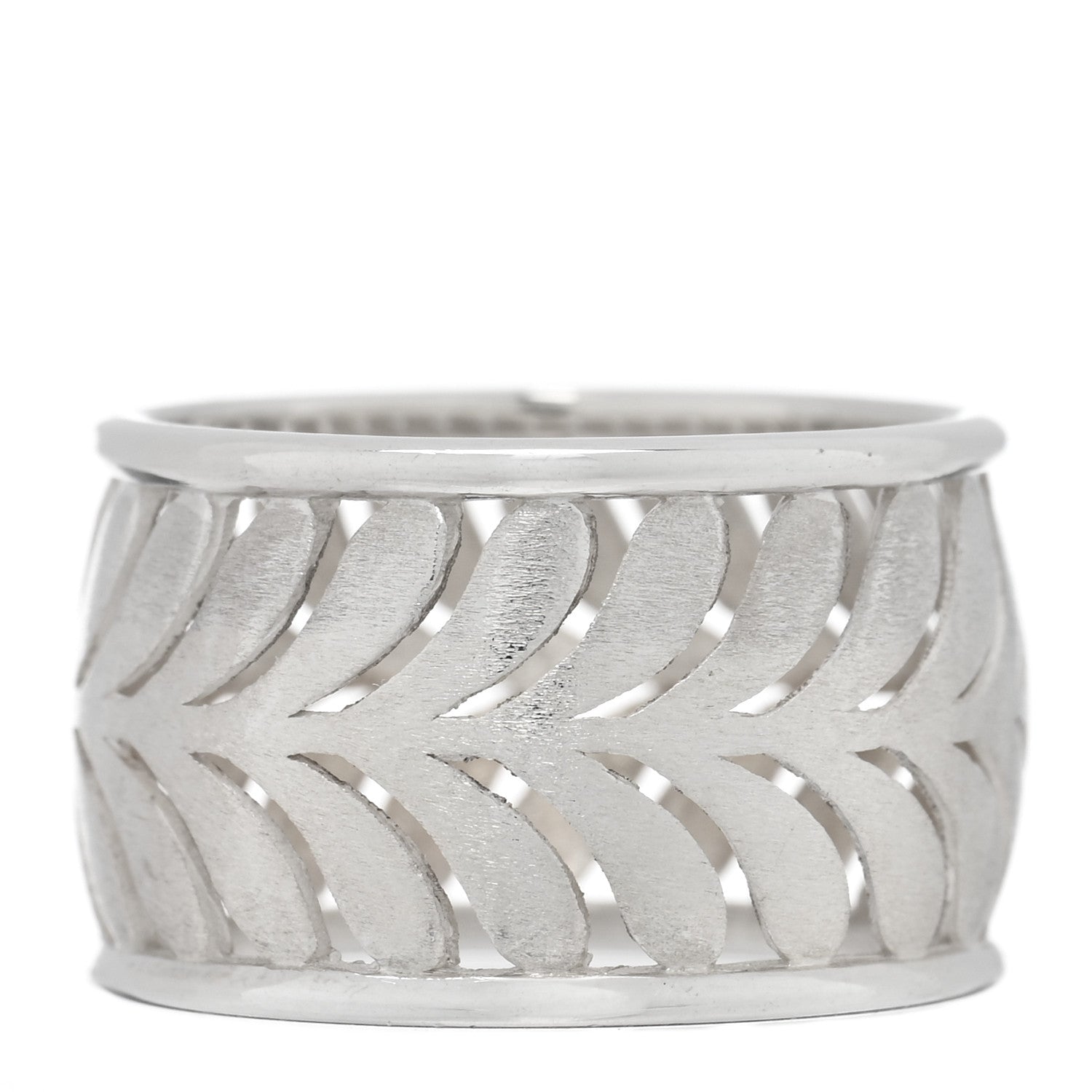 Tiffany Sterling Silver Villa Paloma Palm Band Ring 53 6.25 3 of 5