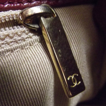 Chanel Caviar Petit Shopping Tote PST Dark Red 9 of 9