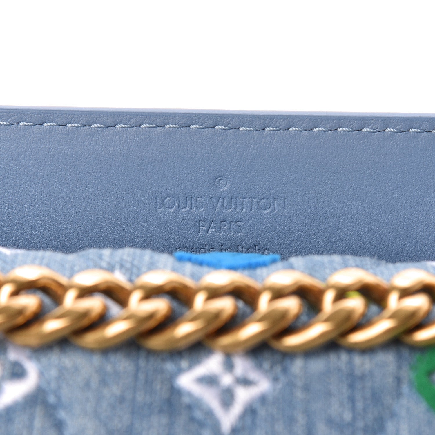 Louis Vuitton Embroidered Monogram Denim New Wave Chain MM 6 of 11