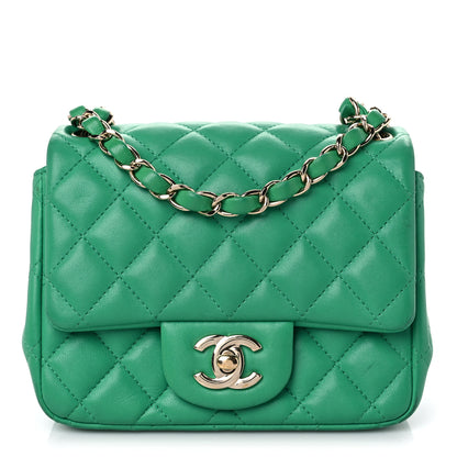 Chanel Lambskin Quilted Mini Square Flap Green 1 of 18