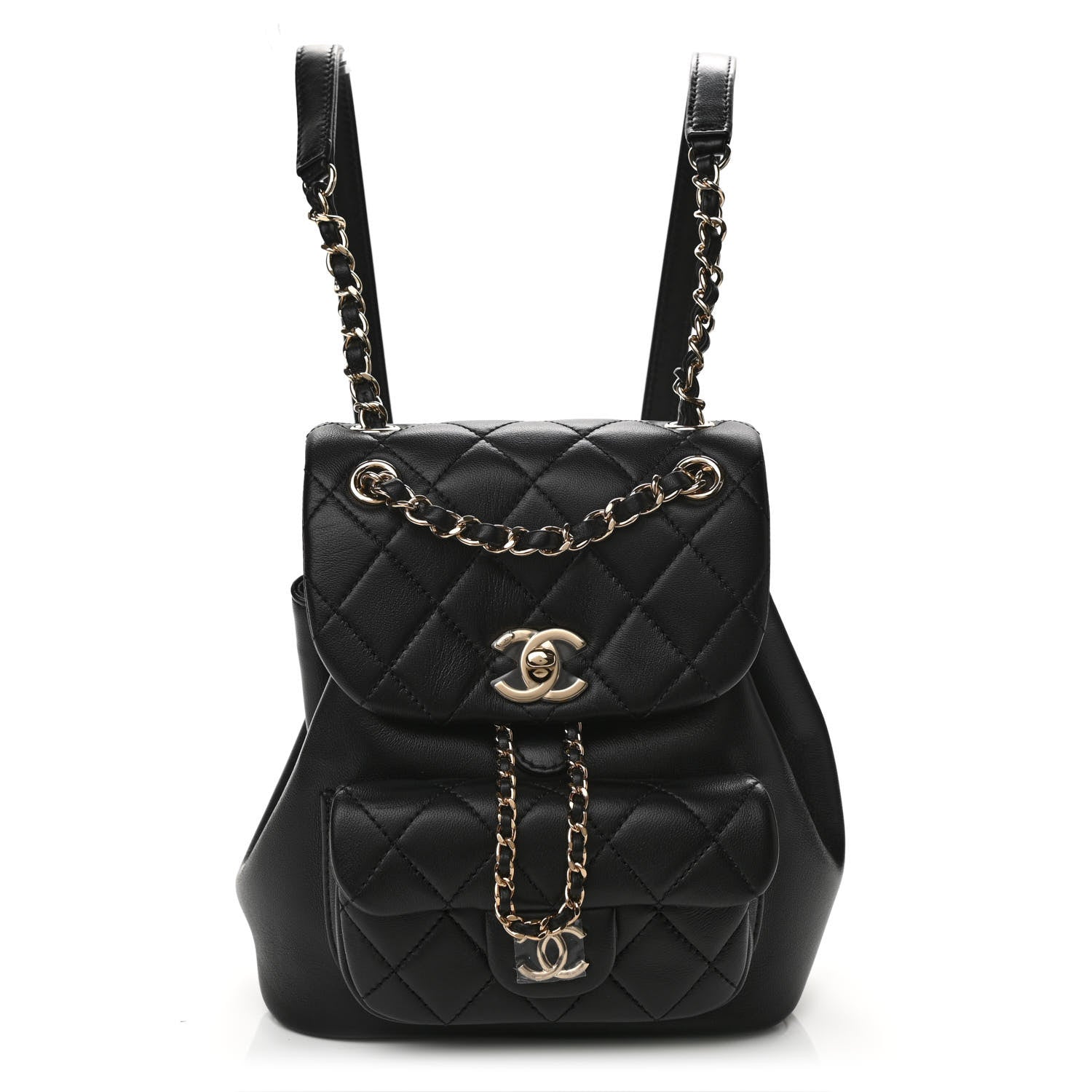 Chanel Lambskin Quilted Small Duma Drawstring Backpack Black 1 of 11