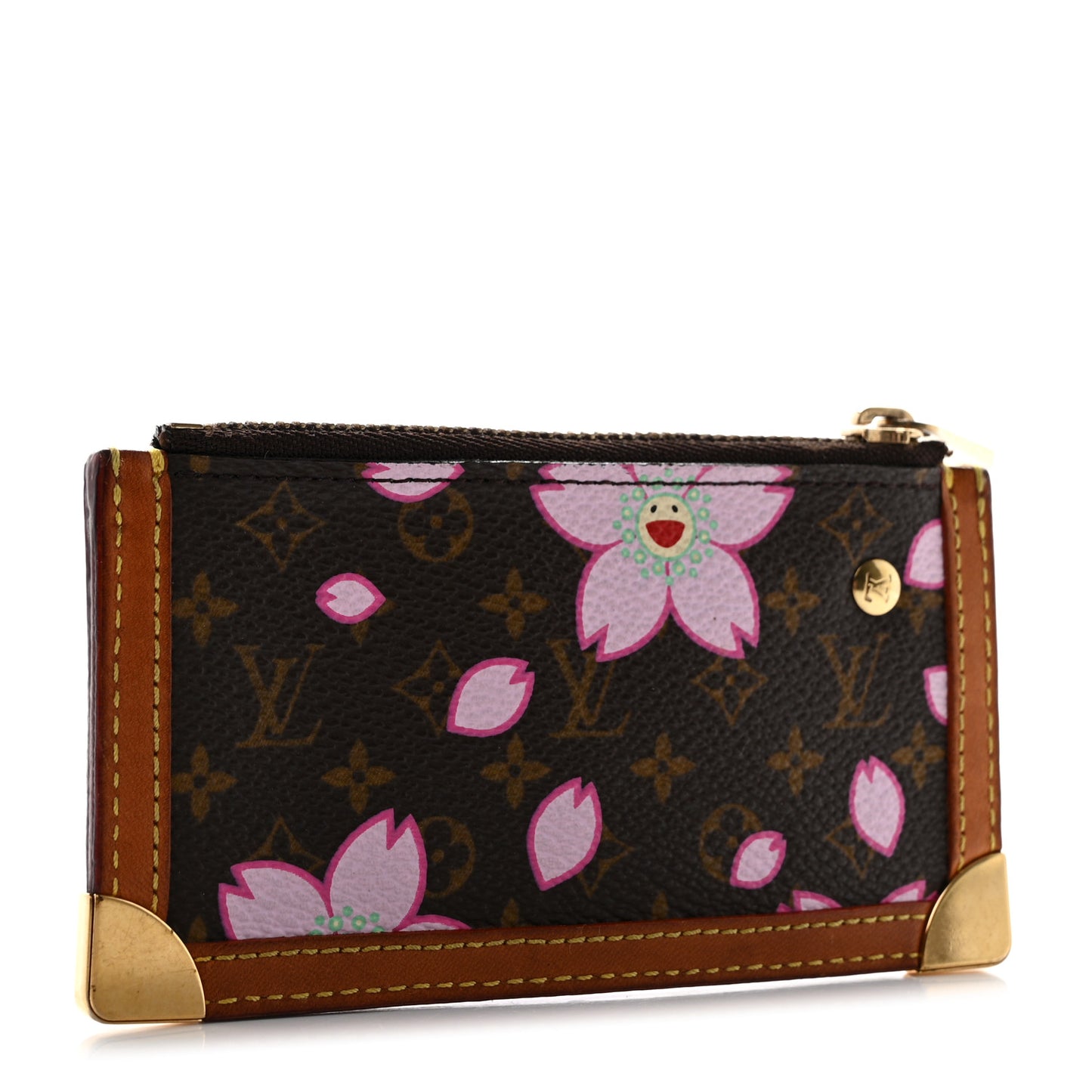 Monogram Cherry Blossom Key Pouch Brown