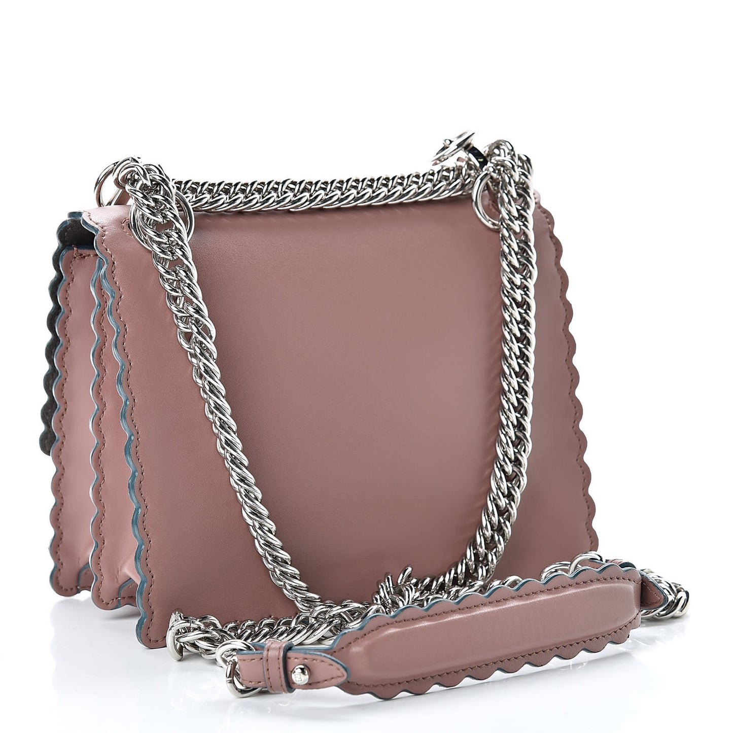 Vitello Liberty Scalloped Studded Small Kan I Shoulder Bag English Rose