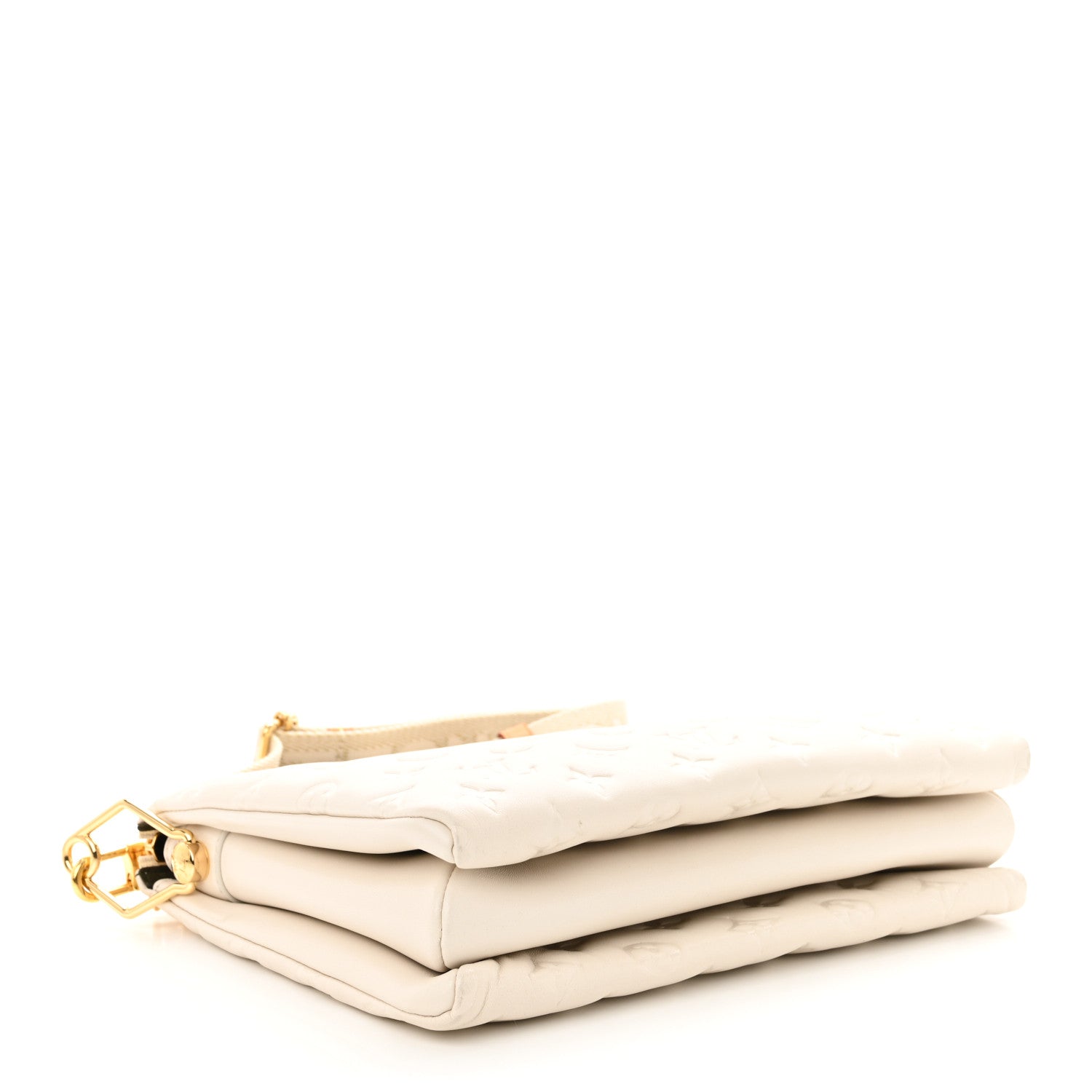Louis Vuitton Lambskin Embossed Monogram Coussin PM Beige Cream 3 of 8