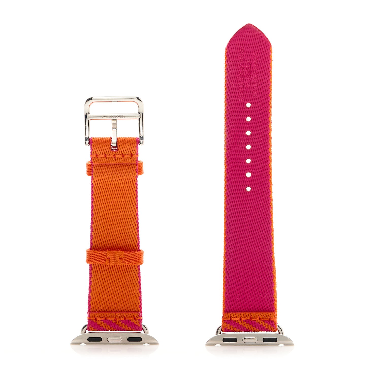 Nylon Weave 32mm Twill Jump Apple Watch Single Tour Strap Orange Rose Mexico