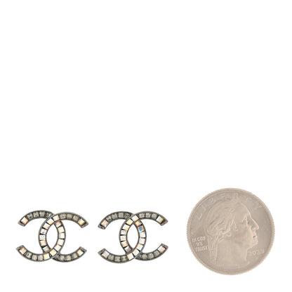Chanel Crystal Baguette CC Earrings Silver 2 of 5