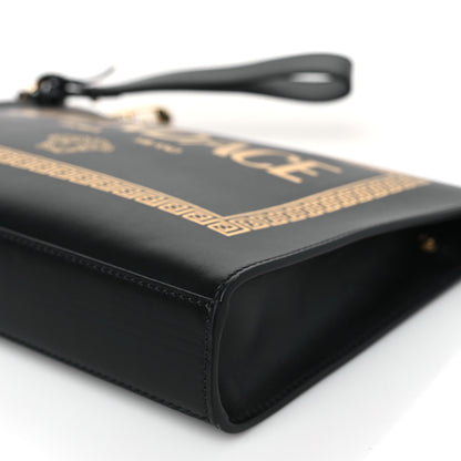 Fendi X VERSACE Vitello Grace Fendace FF Baroque Logo Large Flat Pouch Black 8 of 8