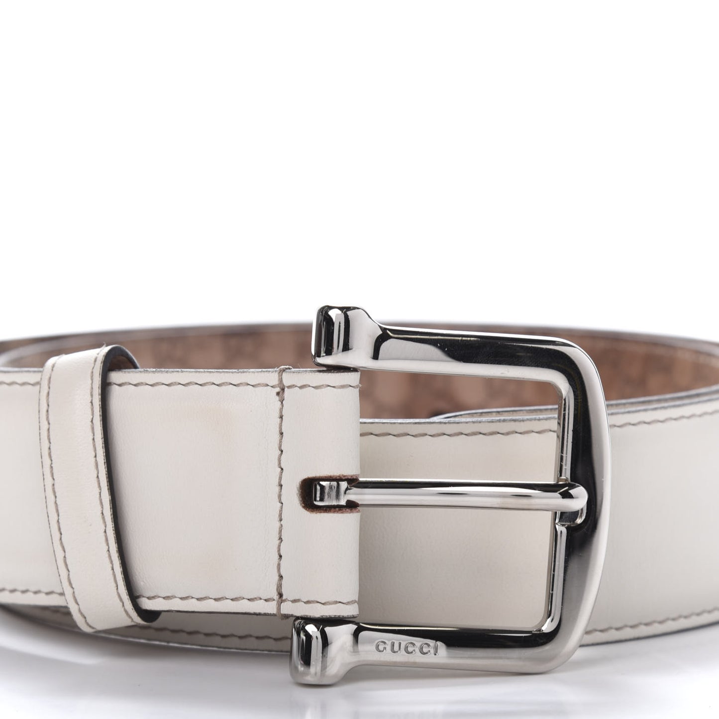 Calfskin Monogram Belt 95 38 White