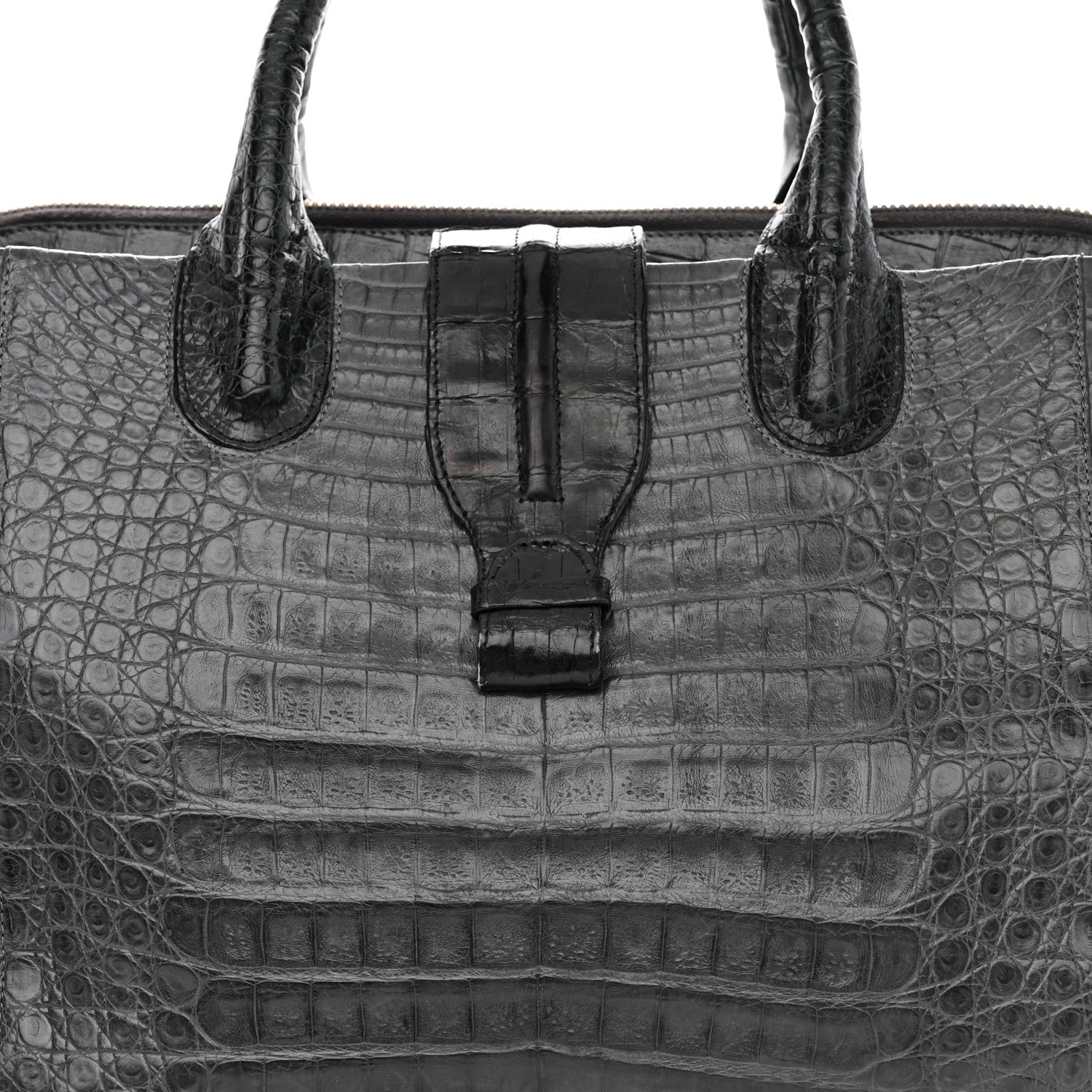 Nancy Gonzalez Crocodile Top Handle Satchel Dark Grey 10 of 13