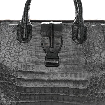 Nancy Gonzalez Crocodile Top Handle Satchel Dark Grey 10 of 13