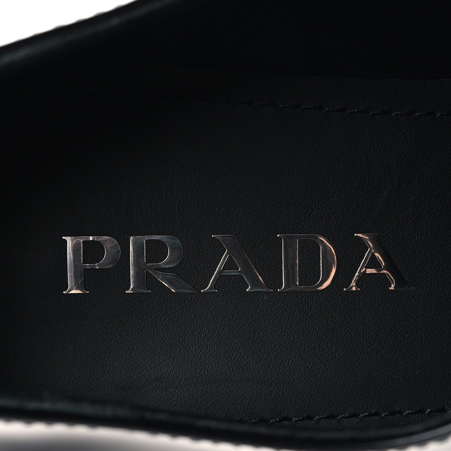 Prada Spazzolato Metal Triangle Logo 50mm Loafers 38 Black 9 of 9