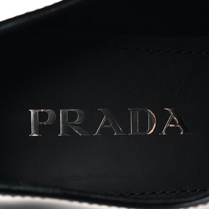 Prada Spazzolato Metal Triangle Logo 50mm Loafers 38 Black 9 of 9