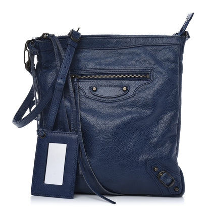 Balenciaga Agneau Classic Hardware Flat Crossbody Bleu Mineral 1 of 16