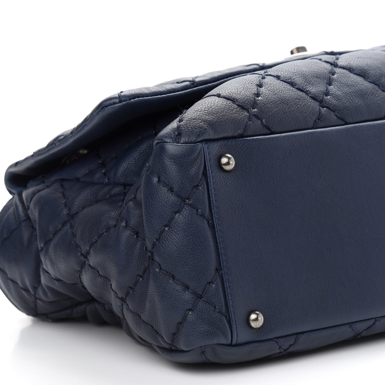 Chanel Calfskin Stitch It Accordion Flap Blue 8 of 9