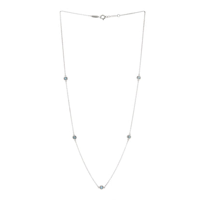 Tiffany Sterling Silver Aquamarine Elsa Peretti Color By The Yard 5 Station Necklace 3 of 6