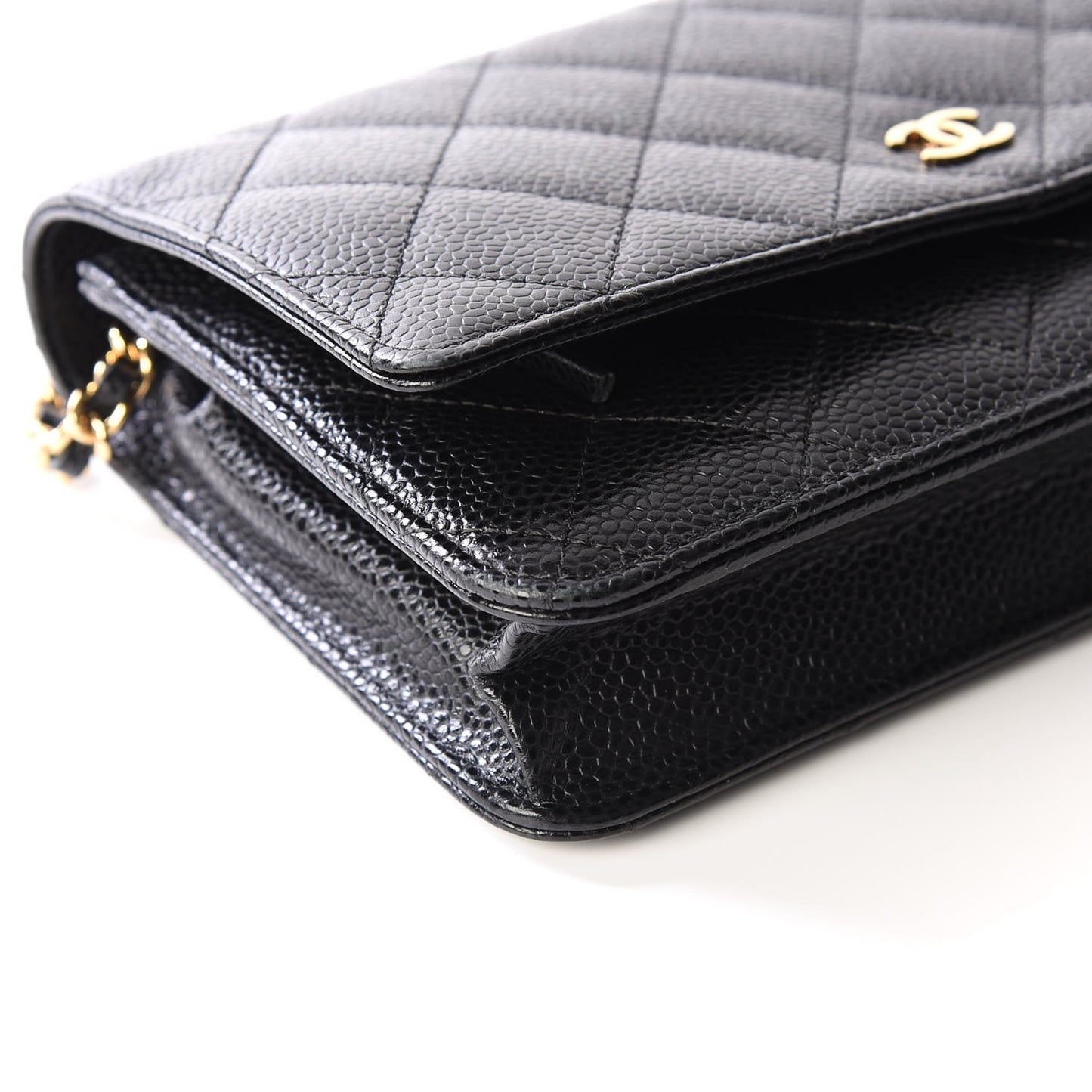 Caviar Quilted Wallet On Chain WOC Black