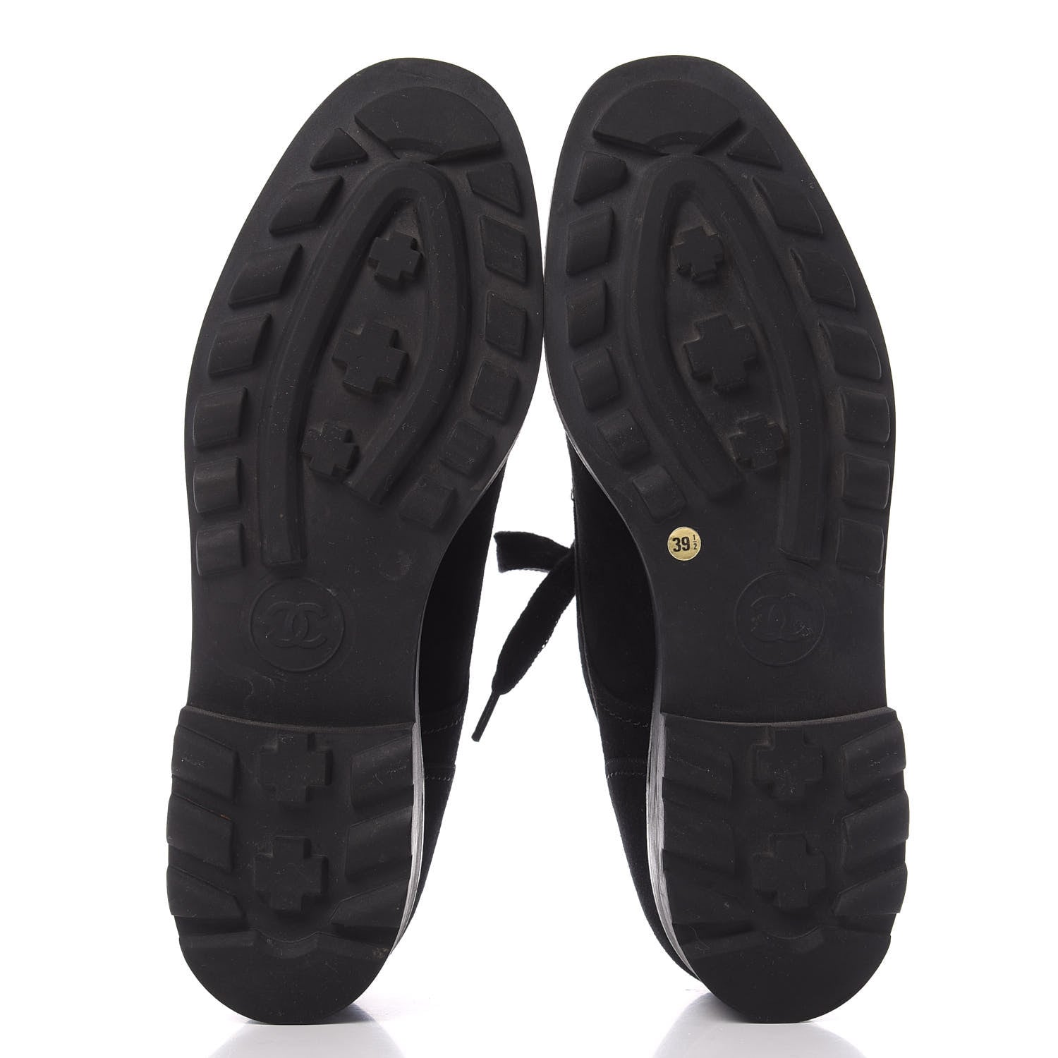 Chanel Suede CC Lace Up Oxford 39.5 Black 6 of 10